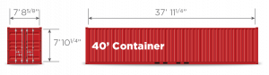 40 foot container dimensions