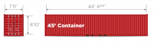 45 foot container dimensions