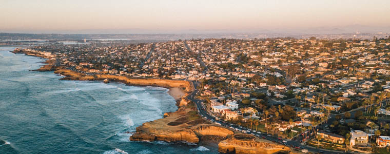 san diego coast at sunset