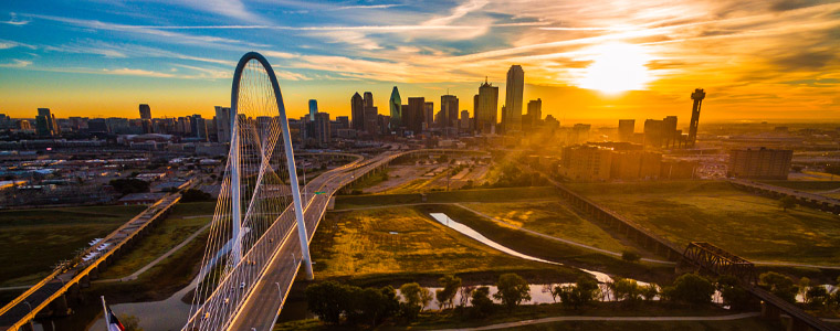 dallas skyline aerial view