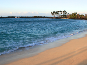 mahaiaula beach at sunset