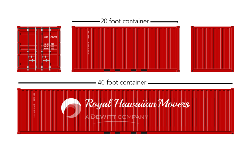graphic image of two containers sized 20 and 40 feet