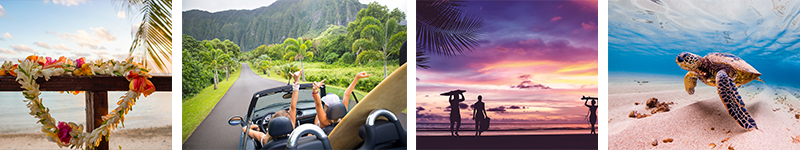 various activities and scenes in hawaii