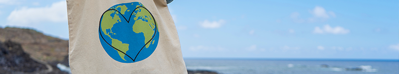 pono reuseable bag with globe