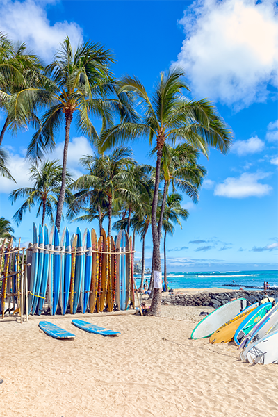 waikiki waikiki beach with surfboards
