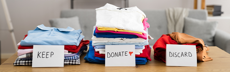 01 31 22 declutter donation clothes pile