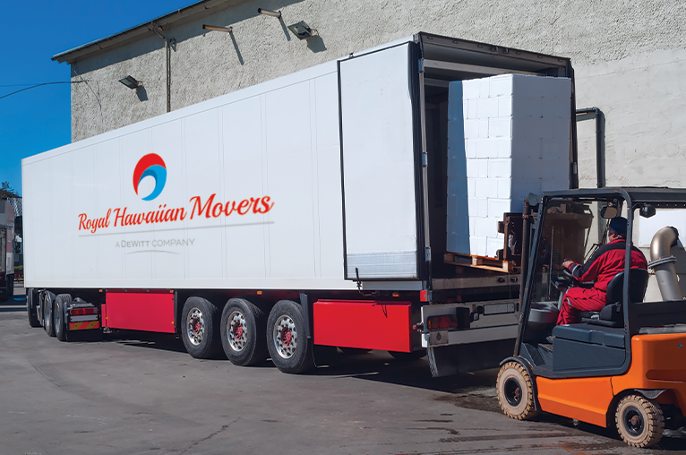 forklift loading container