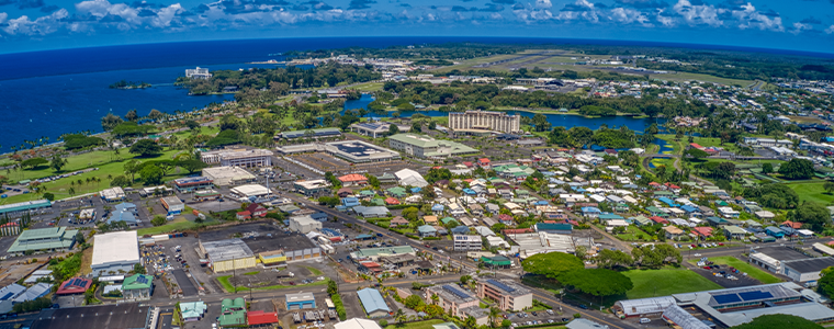 Aerial of Hilo. Hawaii. USA